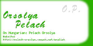 orsolya pelach business card